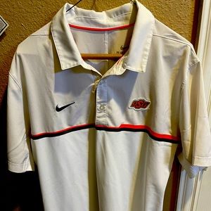 OKLAHOMA STATE DRI FIT MENS SIZE LARGE WHITE POLO SHIRT